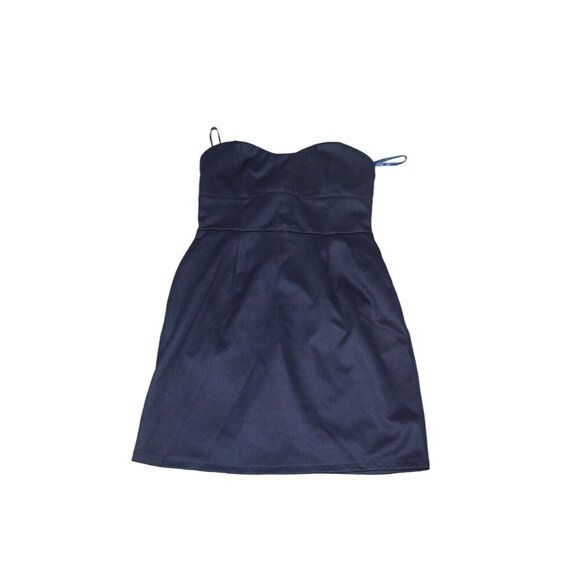 Urban Outfitters Silence + Noise Mini Dress Navy Blue Strapless Y2k Formal Retro - Picture 2 of 7